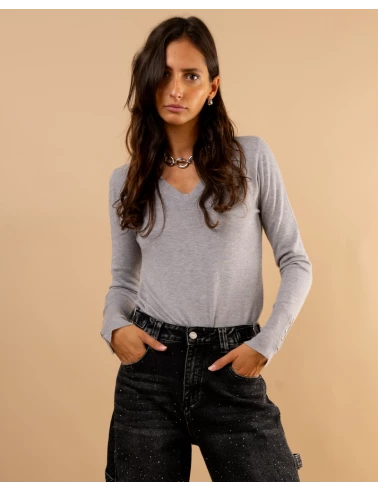 Pull col en v boutons