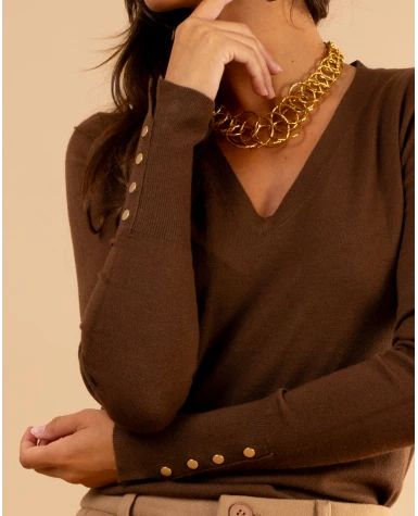 Pull col en v boutons