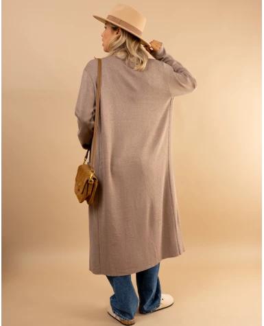 Gilet long poches lurex