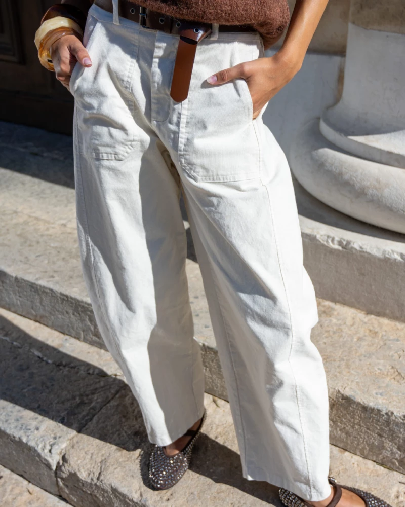 Pantalon balloon côtelé