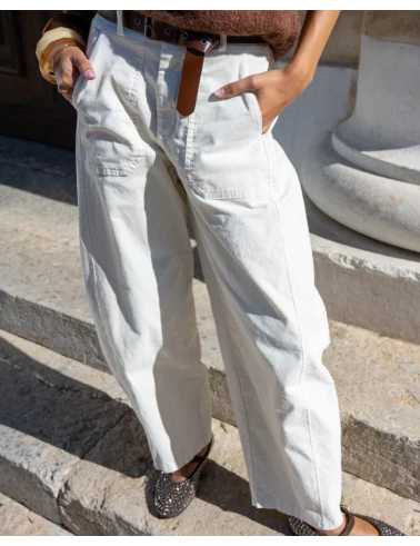 Pantalon balloon côtelé