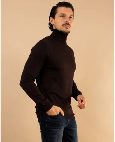 Pull col roulé