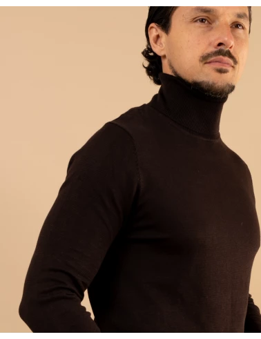 Pull col roulé