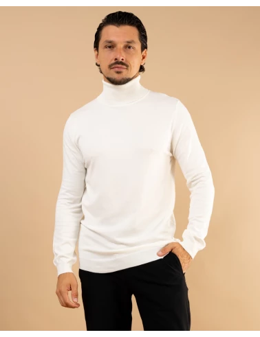 Pull col roulé