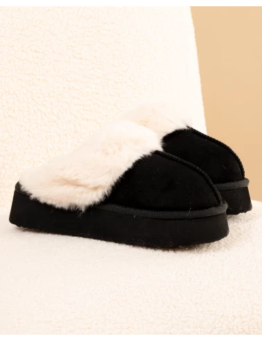 Chaussons fourrés plateforme