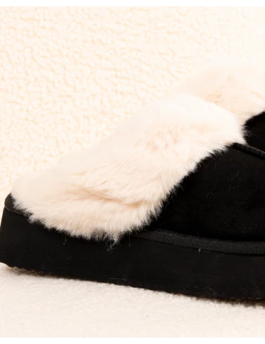 Chaussons fourrés plateforme