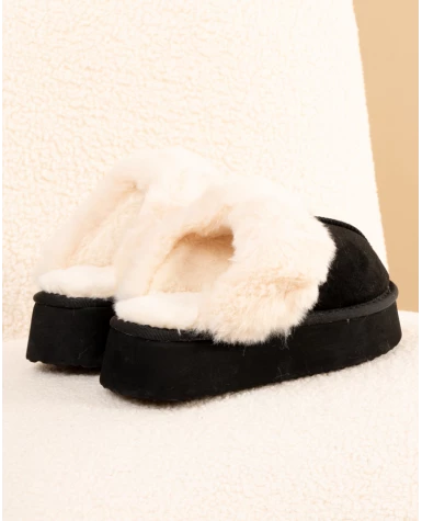 Chaussons fourrés plateforme
