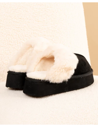 Chaussons fourrés plateforme