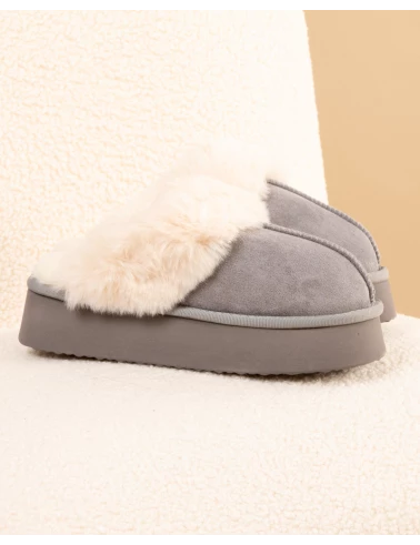 Chaussons fourrés plateforme
