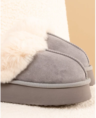 Chaussons fourrés plateforme