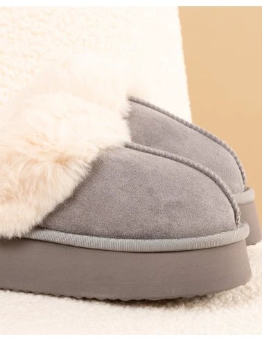 Chaussons fourrés plateforme