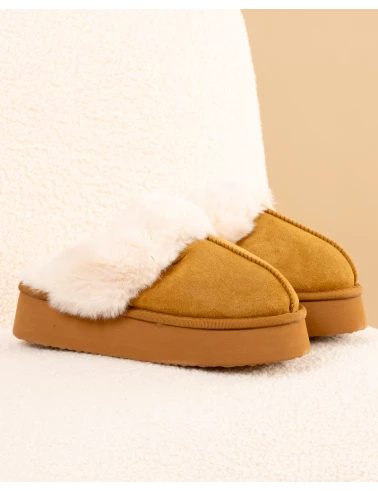 Chaussons fourrés plateforme