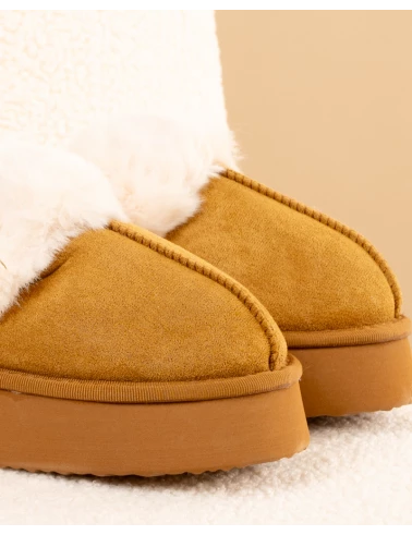 Chaussons fourrés plateforme