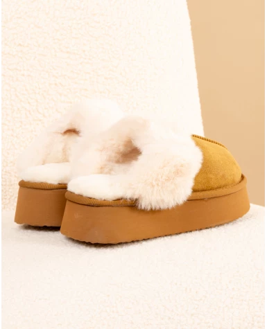Chaussons fourrés plateforme