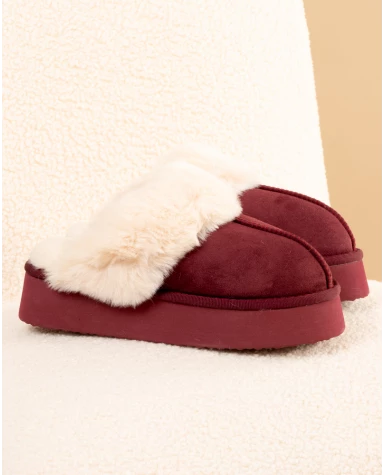 Chaussons fourrés plateforme