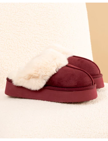 Chaussons fourrés plateforme