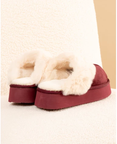 Chaussons fourrés plateforme