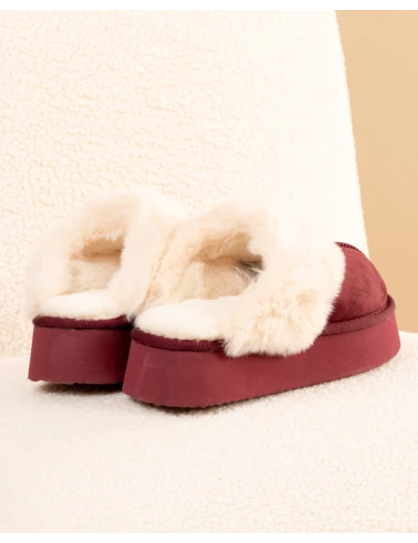 Chaussons fourrés plateforme