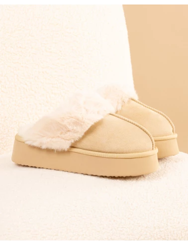 Chaussons fourrés plateforme