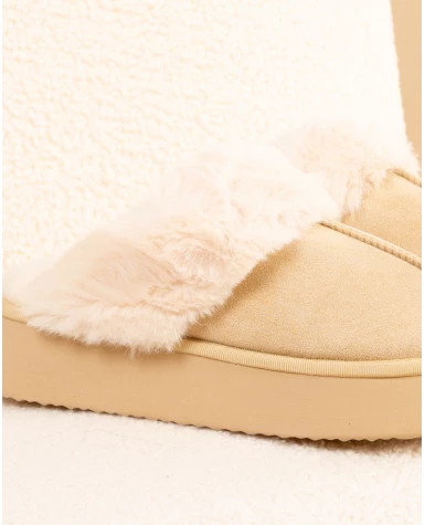 Chaussons fourrés plateforme