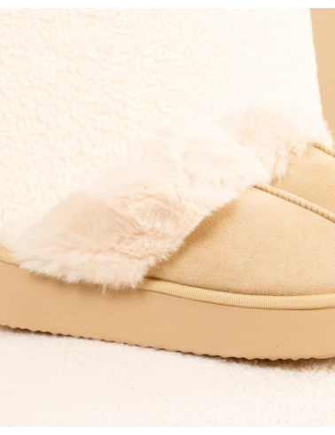 Chaussons fourrés plateforme