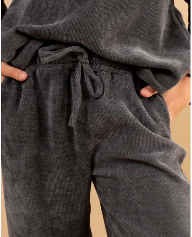 Pantalon large velours