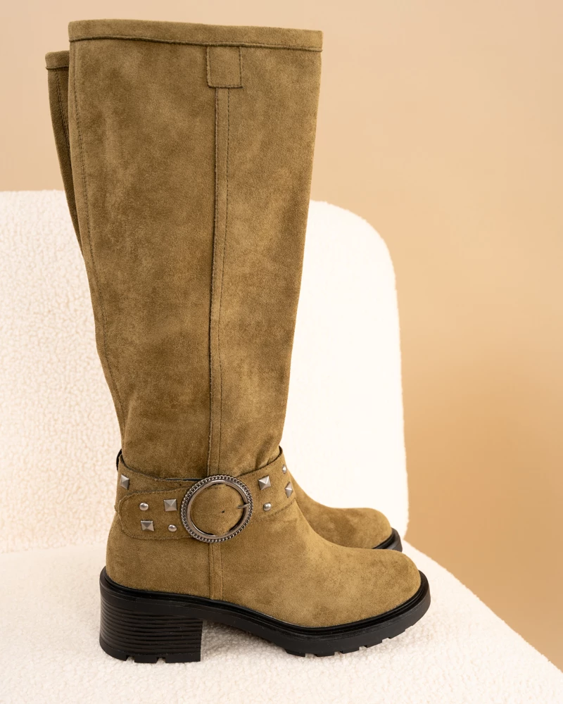 Bottes ceinture façon daim