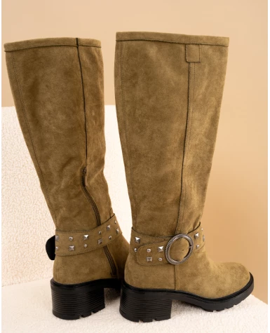 Bottes ceinture façon daim