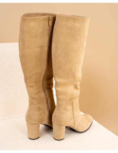 Bottes talons suédine