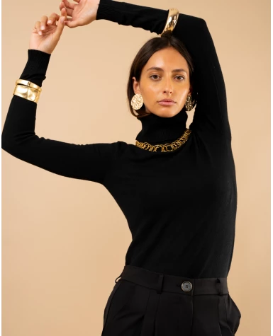 Pull col roulé