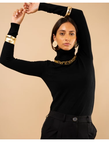 Pull col roulé
