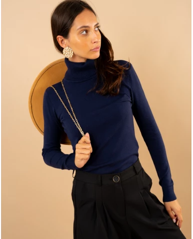 Pull col roulé