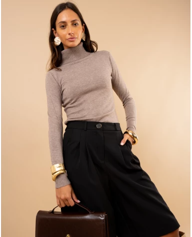 Pull col roulé
