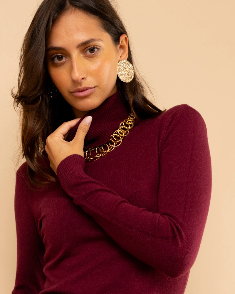 Pull col roulé
