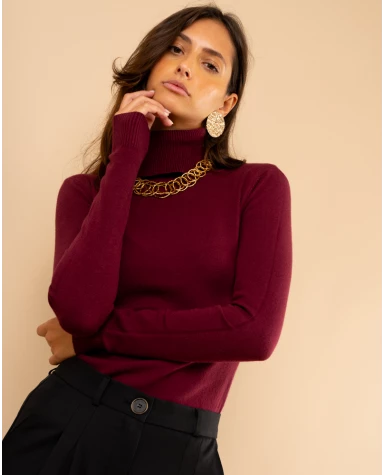Pull col roulé
