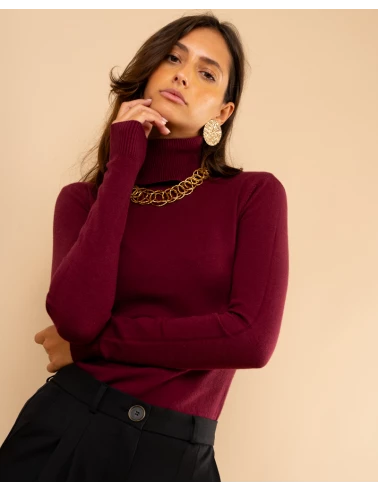 Pull col roulé