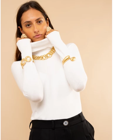 Pull col roulé