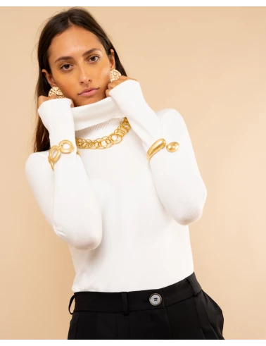 Pull col roulé
