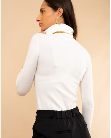Pull col roulé