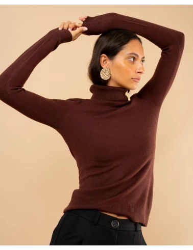 Pull col roulé