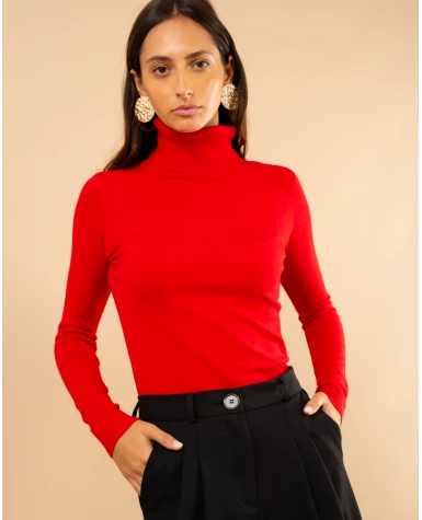 Pull col roulé