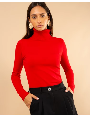 Pull col roulé