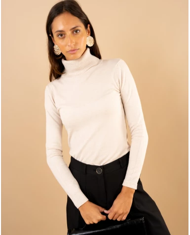 Pull col roulé