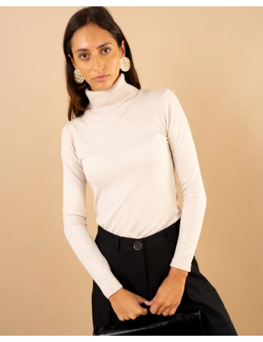 Pull col roulé