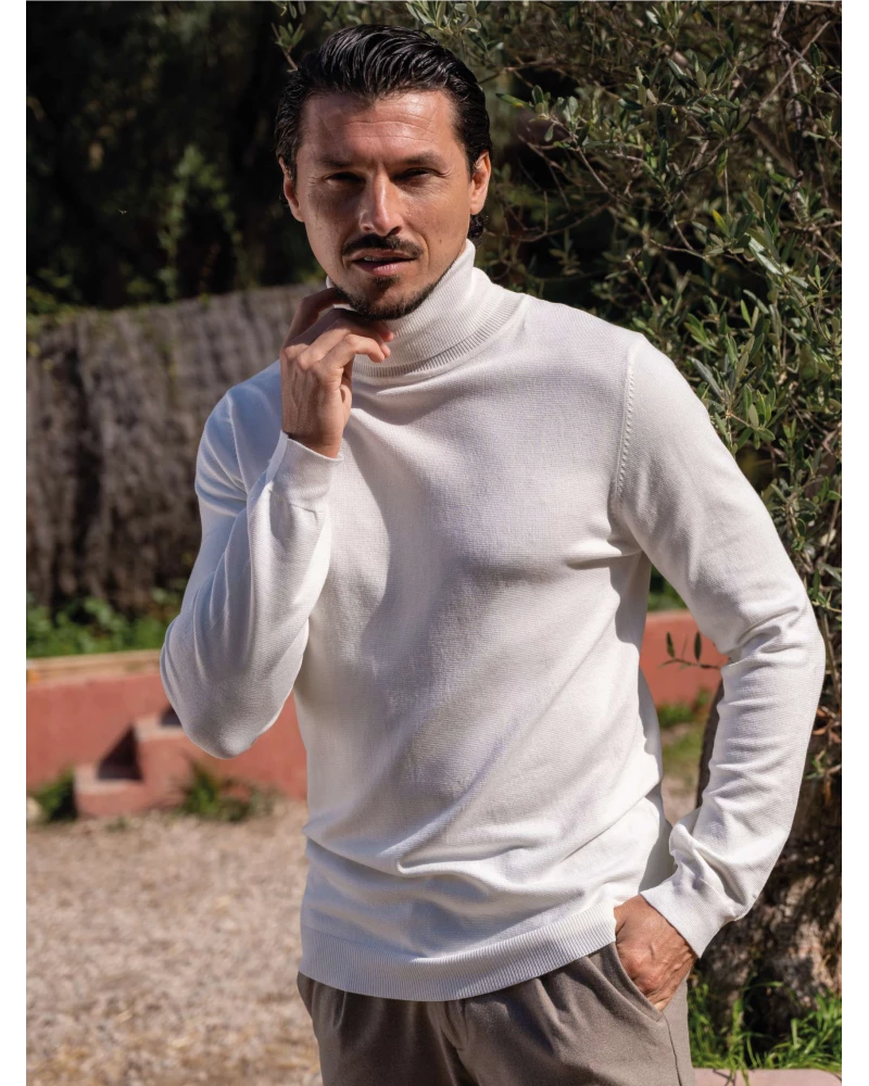 Pull col roulé