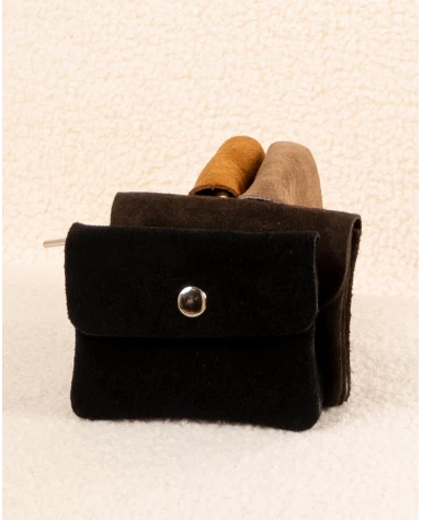 Porte cartes daim