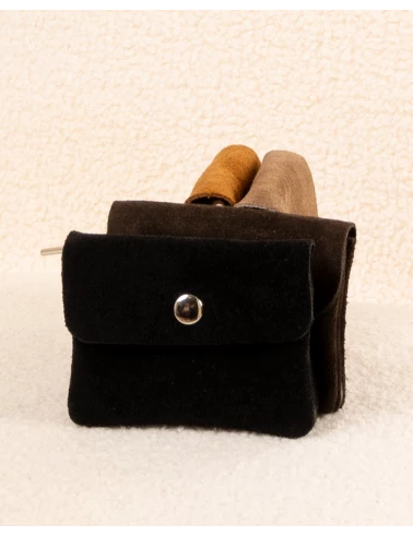 Porte cartes daim