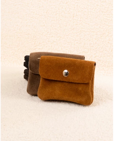 Porte cartes daim