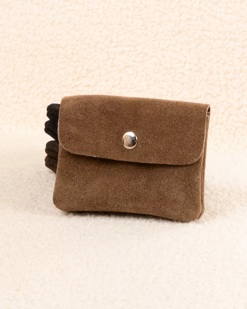 Porte cartes daim