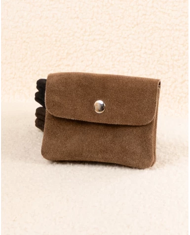 Porte cartes daim